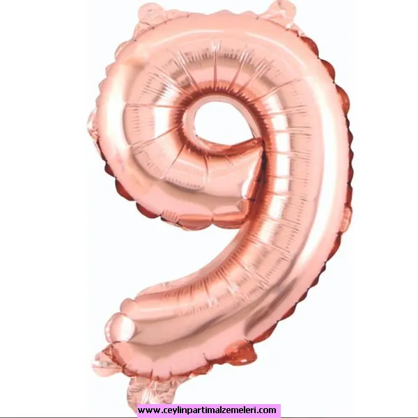 9 Rakam Rose Folyo Balon